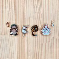 YOKAI PIN SET- Bakezori Books x Dokino Art Collaboration Hard Enamel Pins